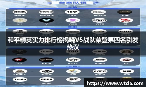和平精英实力排行榜揭晓V5战队荣登第四名引发热议