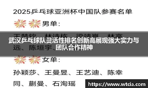 武汉乒乓球队灵活性排名创新高展现强大实力与团队合作精神